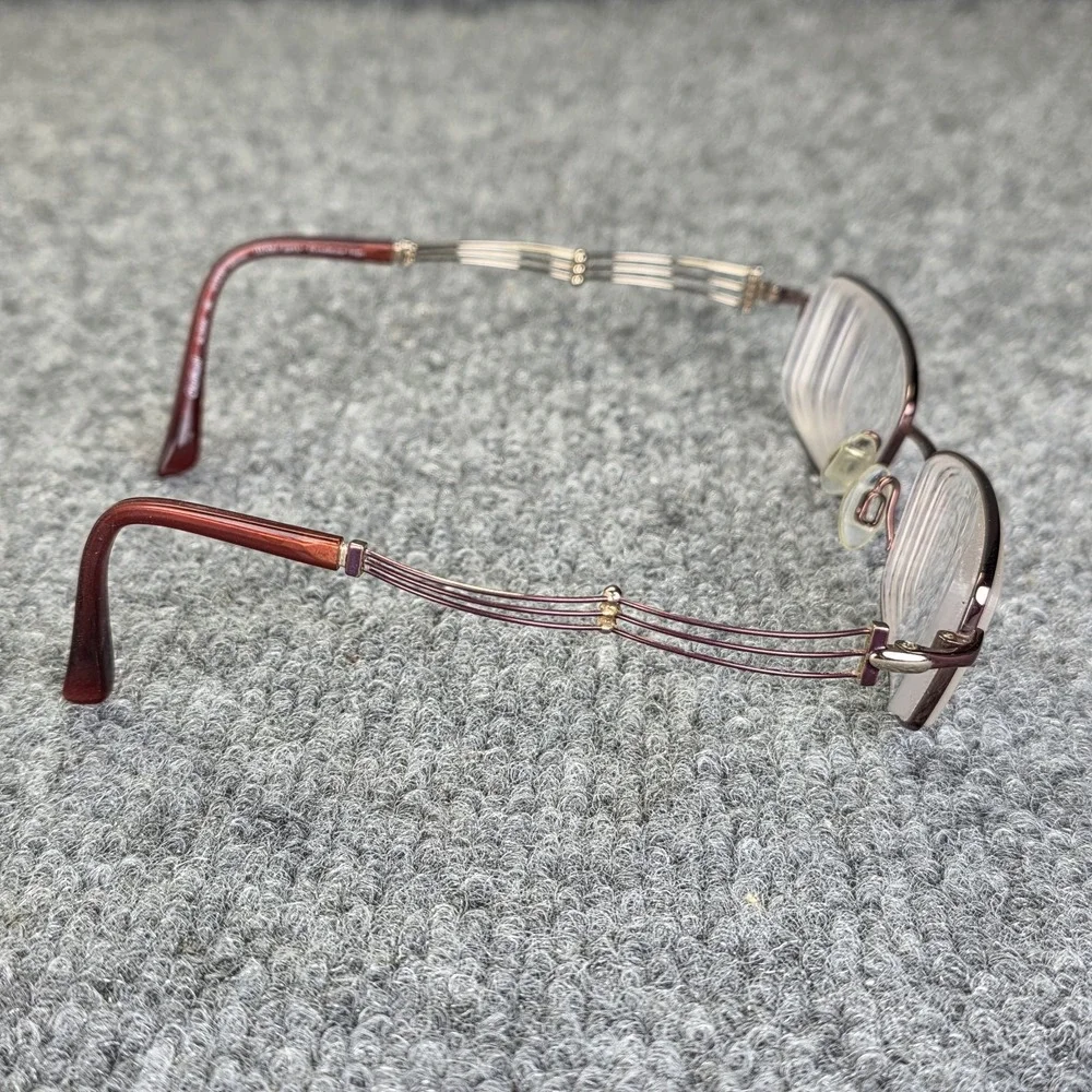 CHARMANT Eyeglass Frames Titanium Line Art XL 2006 Silver 51-18-135